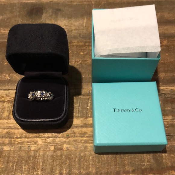 Tiffany 16-Stone Sapphire and Diamond Ring - Picture 4 of 5